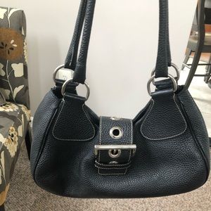 Prada Pebble Black Leather Hobo Bag